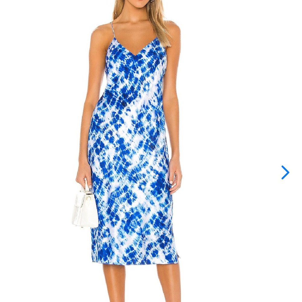 Cami NYC The Raven Silk Slip Midi Dress Size XS Resortwear Sleeveless In Shibori